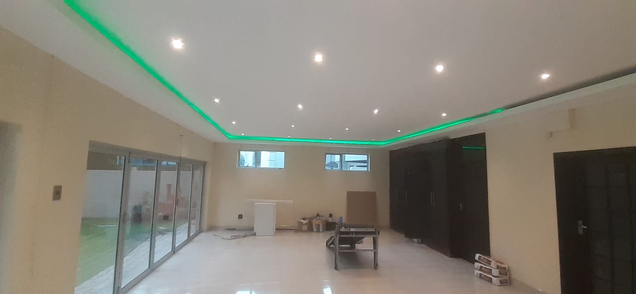 Living Room with LED Ceiling Lighting